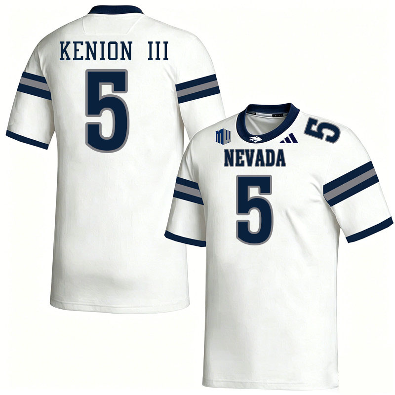 Nevada Wolf Pack #5 Murvin Kenion III College Football Jerseys,Uniforms-White